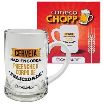 Caneca De Chopp 400Ml - Cerveja Não Engorda