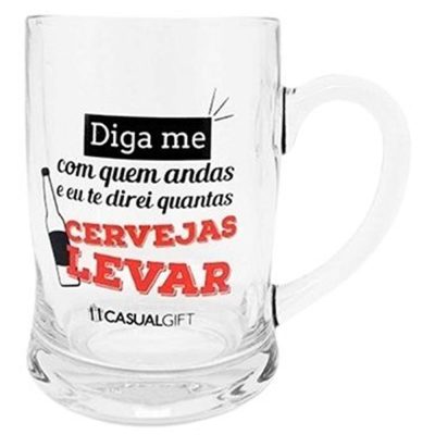 Caneca De Chopp 400Ml - Diga-Me Com Quem Andas