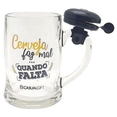 Caneca De Chopp Com Campainha 400M - Faz Mal Quando Falta