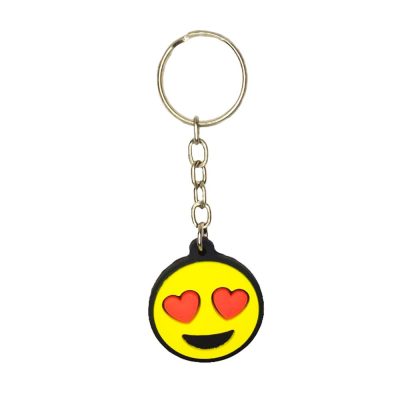Chaveiro Emborrachado Emoji Olhos De Coracao