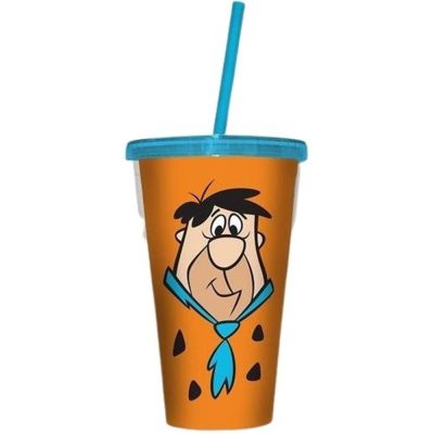 Copo Canudo 500Ml - Flinstones Fred (Sem Caixa)