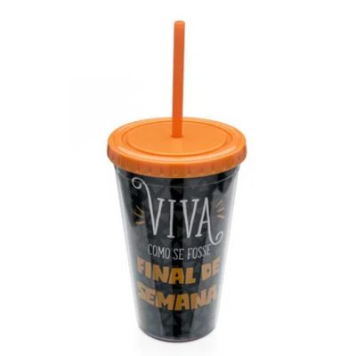 Copo Canudo 500Ml - Garfield
