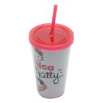Copo Canudo 500Ml – Mônica E Hello Kitty Copo Canudo 500Ml - Mônica E Hello Kitty