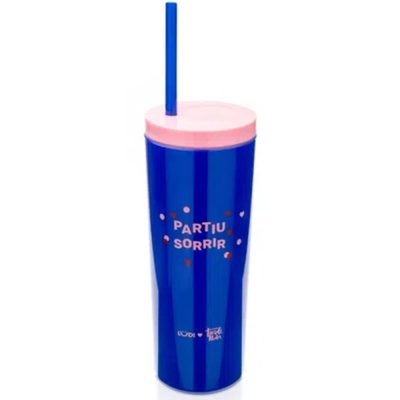 Copo Canudo 550Ml - Ser Feliz