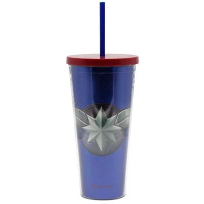 Copo Canudo 650Ml - Captain Marvel