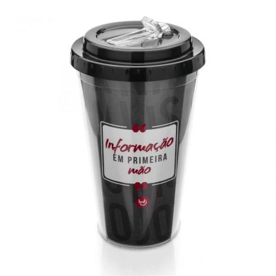 Copo Com Canudo Retratil 450Ml - Profissao Jornalismo