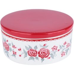 Potiche Ceramica - Flowers Vermelho/Branco (Sem Caixa)