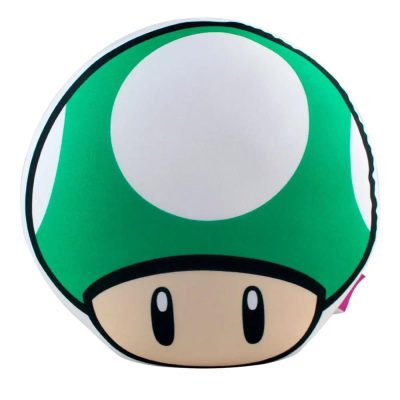 Almofada Mario Formato Cogumelo Up Verde - Microperolas