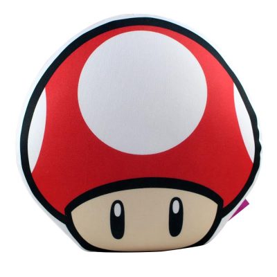 Almofada Mario Formato Cogumelo Up Vermelha – Microperolas