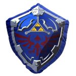 Almofada Zelda Formato Escudo Link - Fibra Veludo