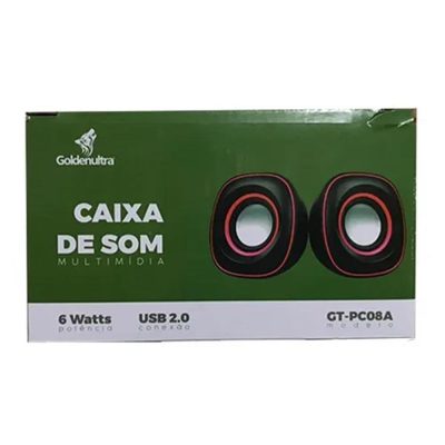 Caixa De Som Usb Golden Ultra Gt-Pc08a Para Pc / Notebook