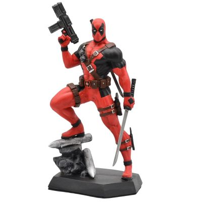 Estatua Resina Artesanal - Deadpool Com Arma