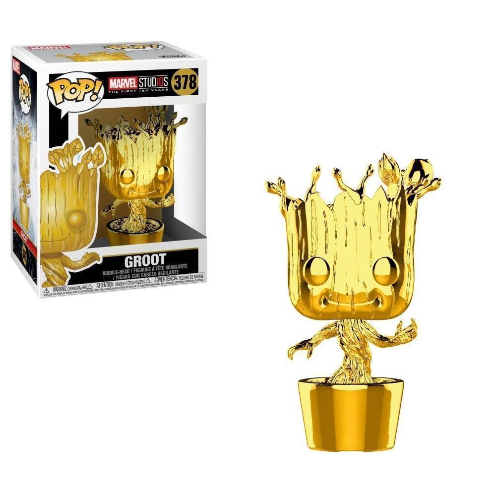 Funko Pop Marvel - Marvel Stud10s Groot 378 (Gold Chrome) #1