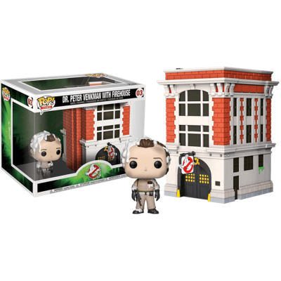Funko Pop Town - Ghostbusters Dr. Peter Venkman With Firehouse 03