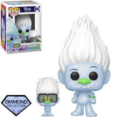Funko Pop Movies - Trolls World Tour Guy Diamond 882 (With Tiny) (Diamond Collection)
