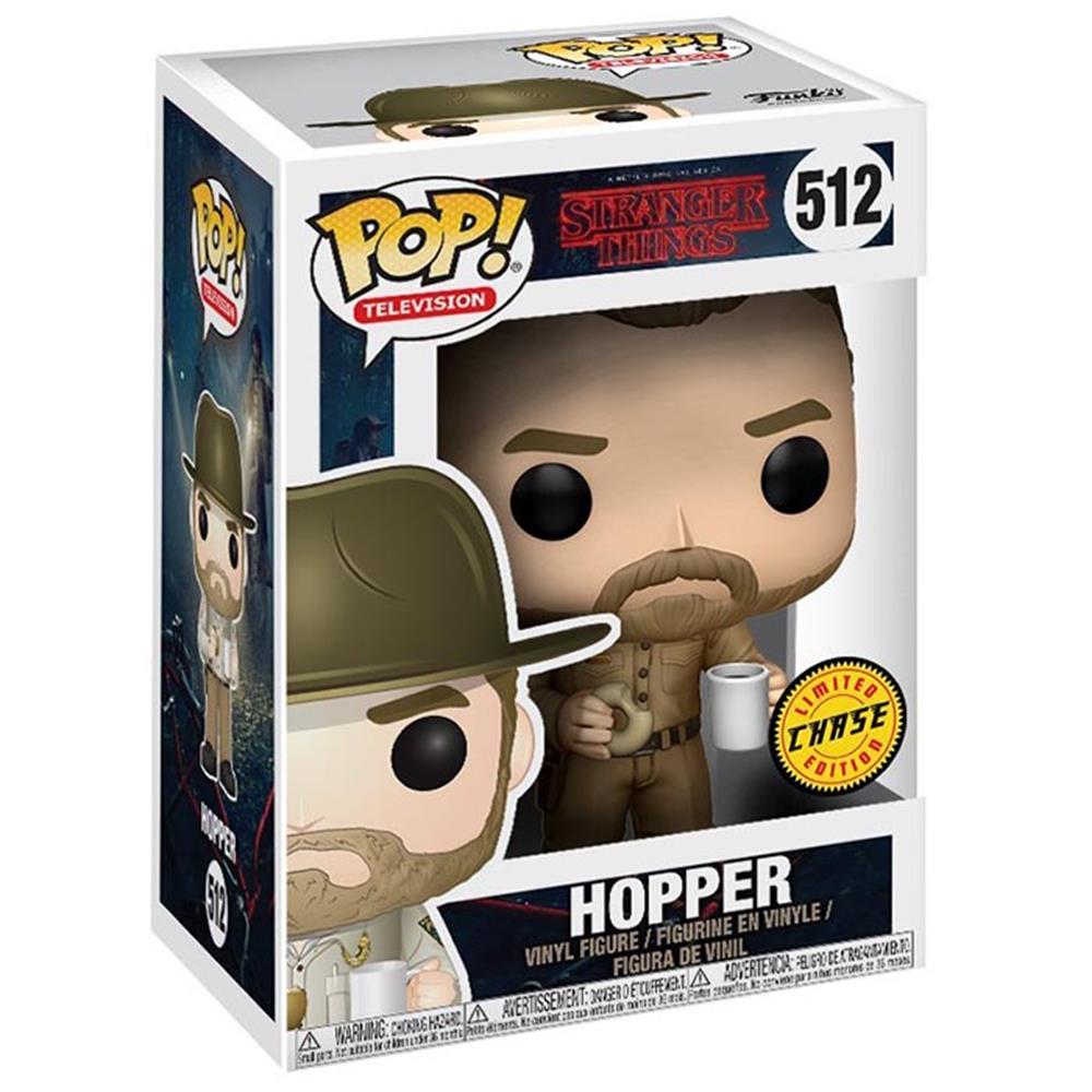 Funko Pop Television - Stranger Things Hopper 512 (No Hat With Donut) (Chase)