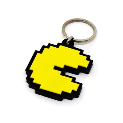Kit Com 5 Chaveiros Emborrachados - Pac Man E Fantasminhas