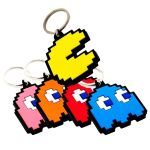 Kit Com 5 Chaveiros Emborrachados – Pac Man E Fantasminhas Kit Com 5 Chaveiros Emborrachados - Pac Man E Fantasminhas