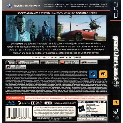 Grand Theft Auto V (Gta 5) - Ps3 (Sem Mapa)