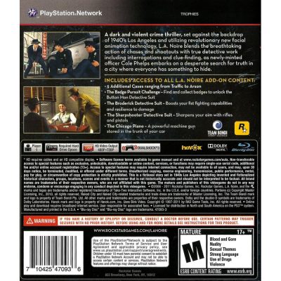 L.A. Noire The Complete Edition - Ps3