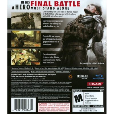 Metal Gear Solid 4 Guns Of The Patriots - Ps3