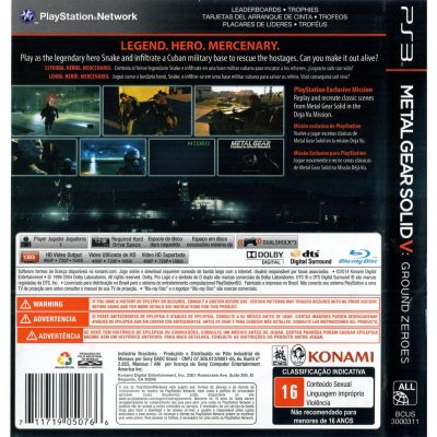 Metal Gear Solid V: Ground Zeroes - Ps3