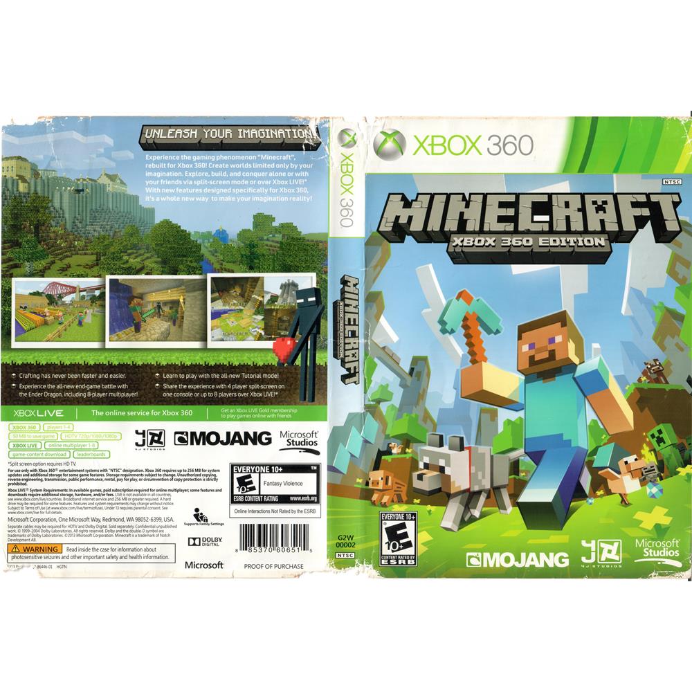 Jogo Infantil Minecraft Xbox 360 Seminovo 100% Português