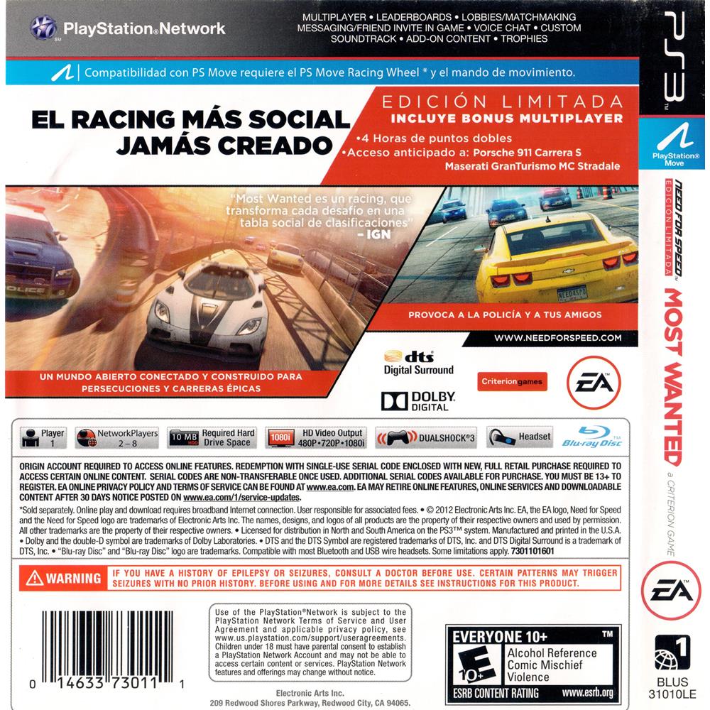 Need for Speed: Most Wanted (PS3) em análise