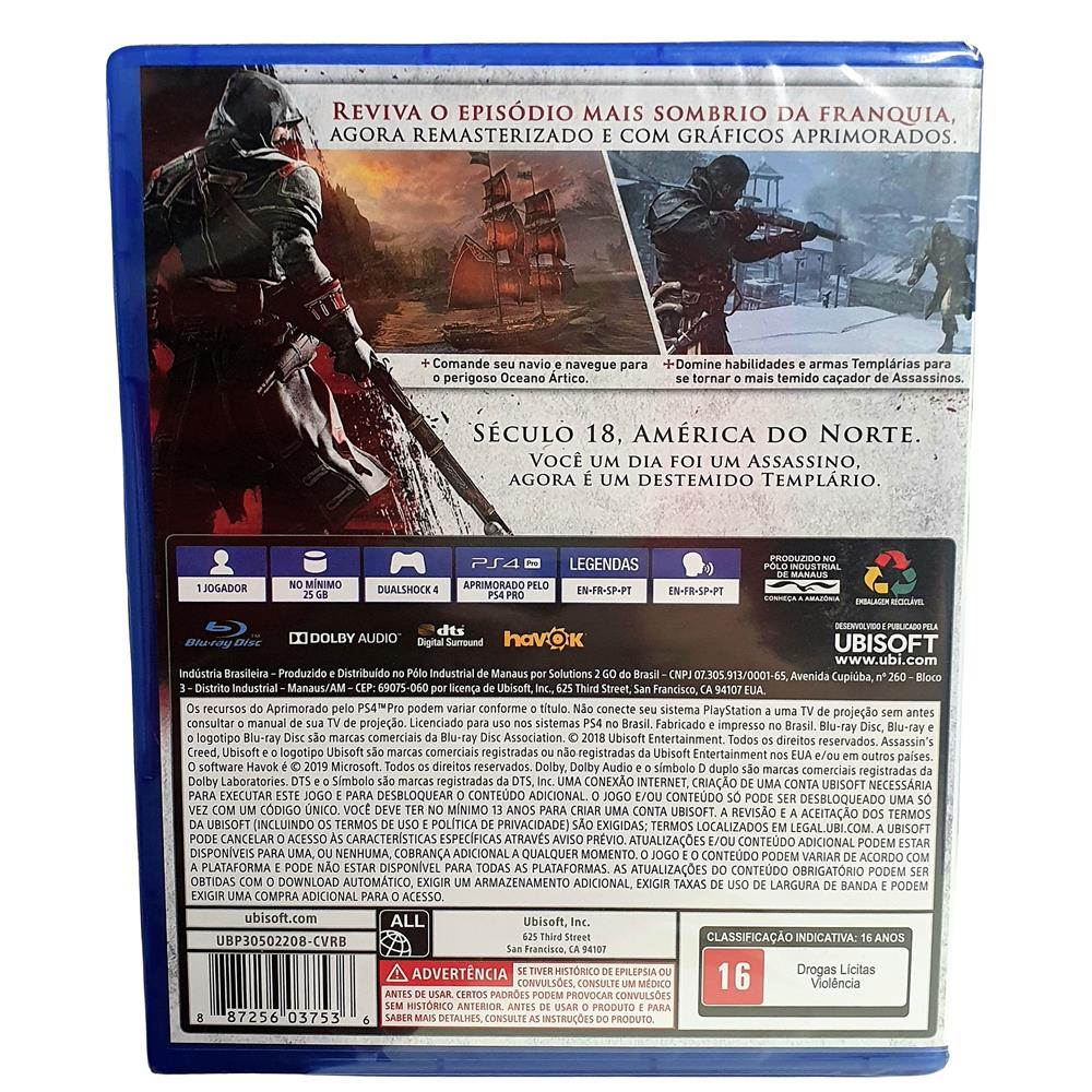  Assassin's Creed: Rogue Remastered (PS4) : Video Games