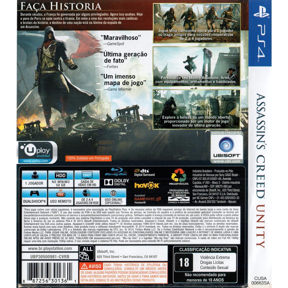 Assassins Creed Iv Black Flag Ps4 #1 (Jogo Mídia Física) (Com Detalhe) -  Arena Games - Loja Geek