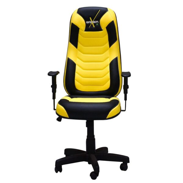Cadeira Gamer Preta Amarela - Jahu Flex (Montada)