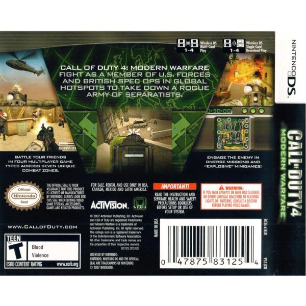 Call Of Duty 4 Modern Warfare - Nintendo Ds