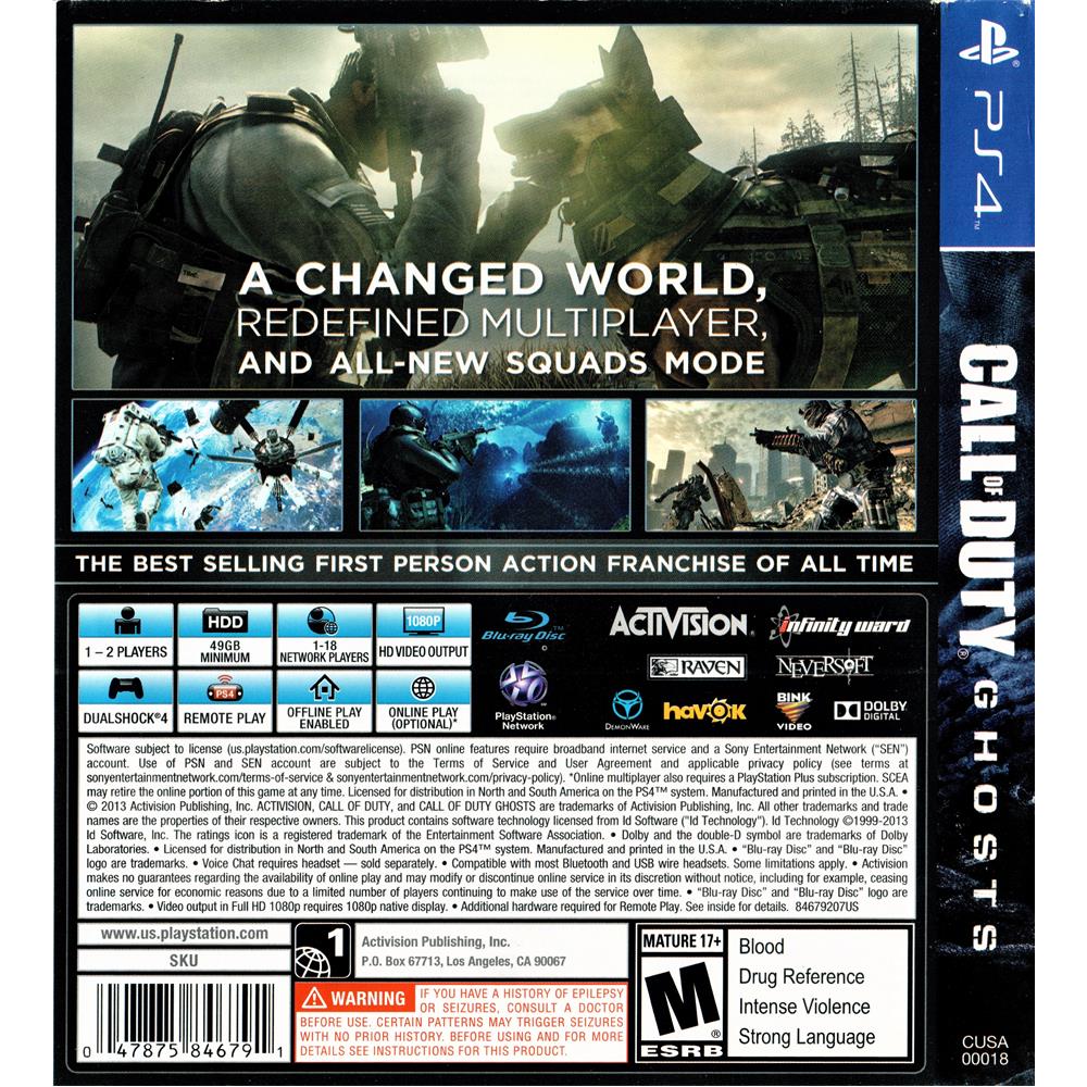 Call Of Duty: Ghosts PS4