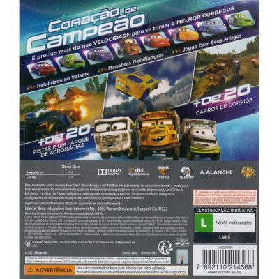 Carros 3 Correndo Para Vencer - Xbox One
