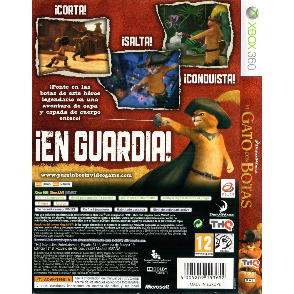 Jogo Xbox 360 Gato De Botas Kinect, Comprar Novos & Usados