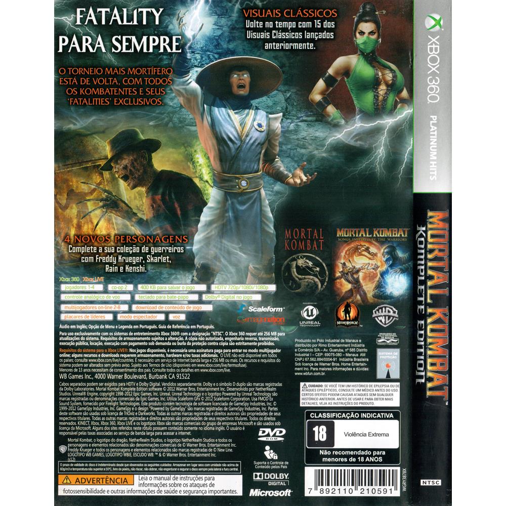 Mortal Kombat Komplete edition Xbox 360 original em mídia física