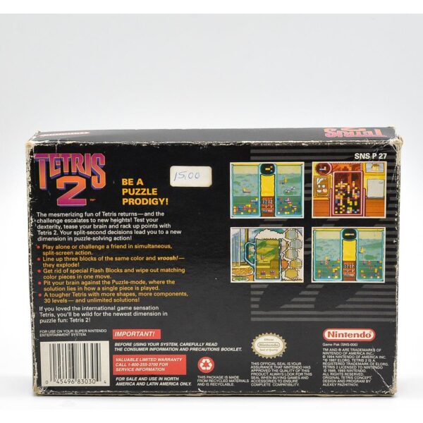 Tetris 2 - Snes (Original) (Com Caixa) #1