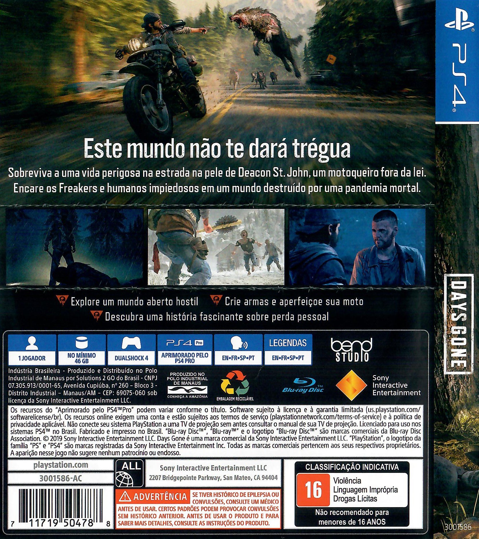 Jogo Days Gone Ps4 midia fisica