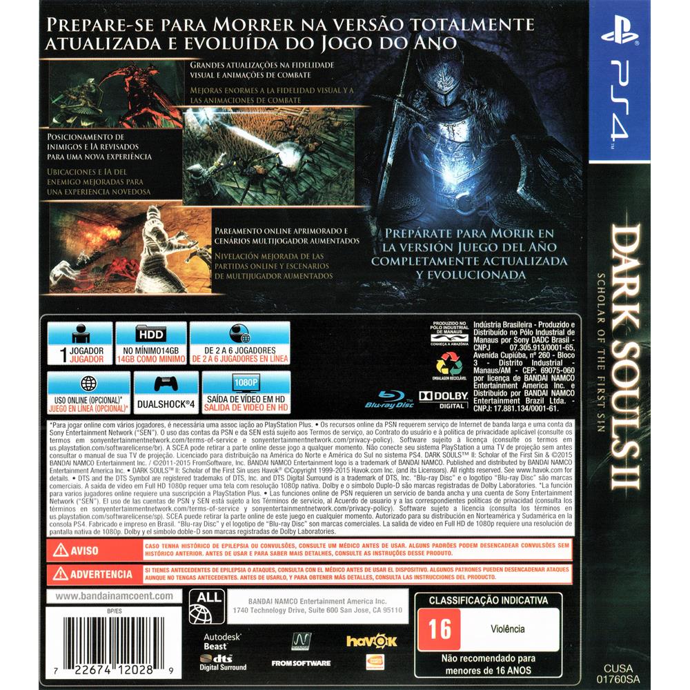 Comprar Dark Souls 2: Scholar of the First Sin para PS4 - mídia física -  Xande A Lenda Games. A sua loja de jogos!