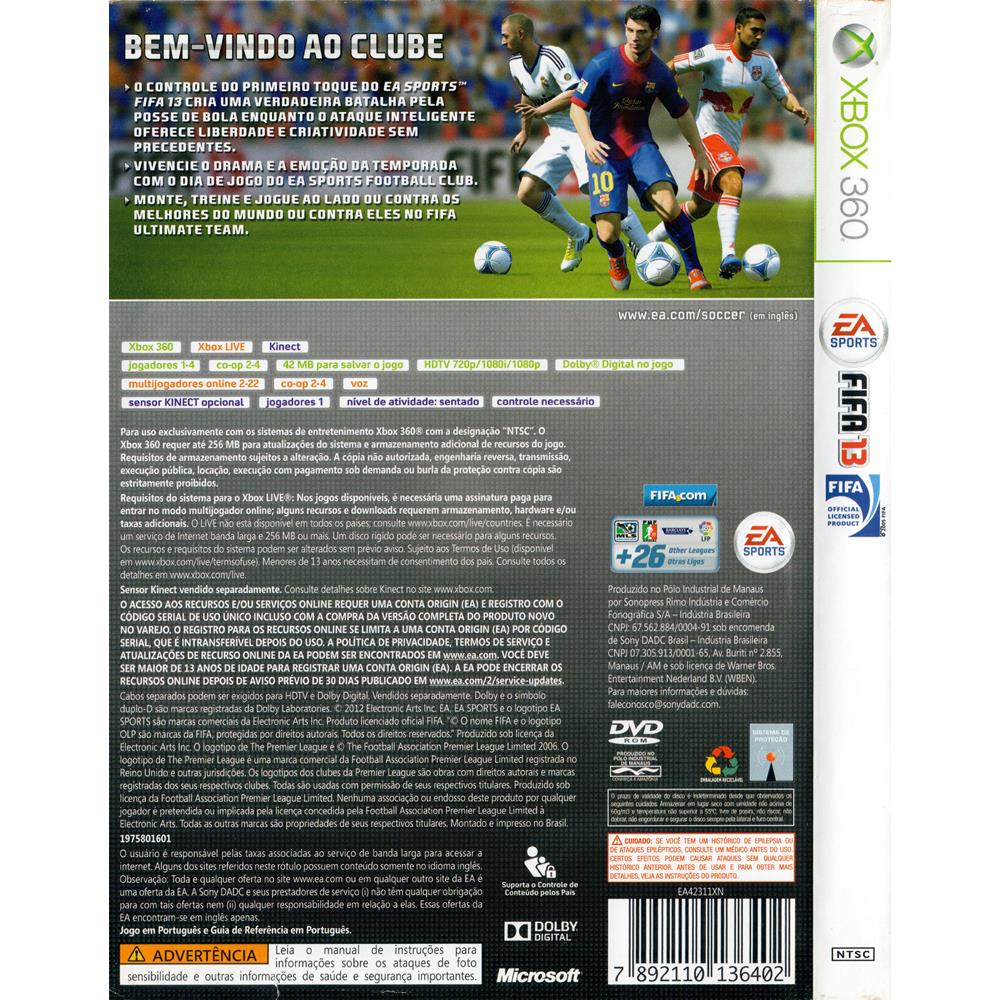Fifa 13 - Xbox 360 #1 (Com Detalhe) - Arena Games - Loja Geek