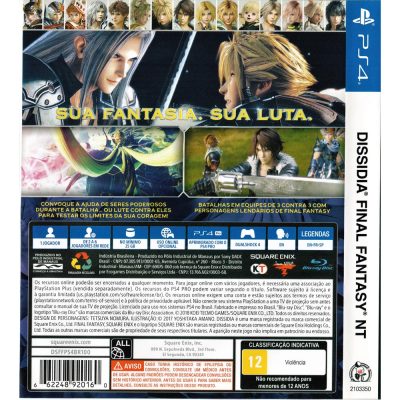 Final Fantasy Dissidia Nt - Ps4