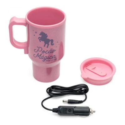Caneca Térmica Usb 450Ml - Glitter Unicornio