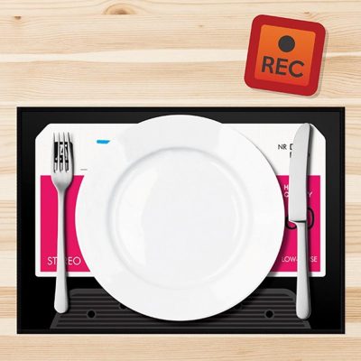 Kit Jogo Americano E Porta Copo - Fita K7