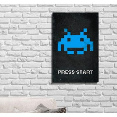 Placa Decorativa (26X20) - Press Start