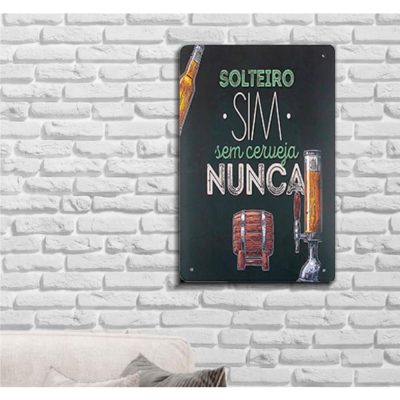 Placa Decorativa (30X20) - Solteiro Sim