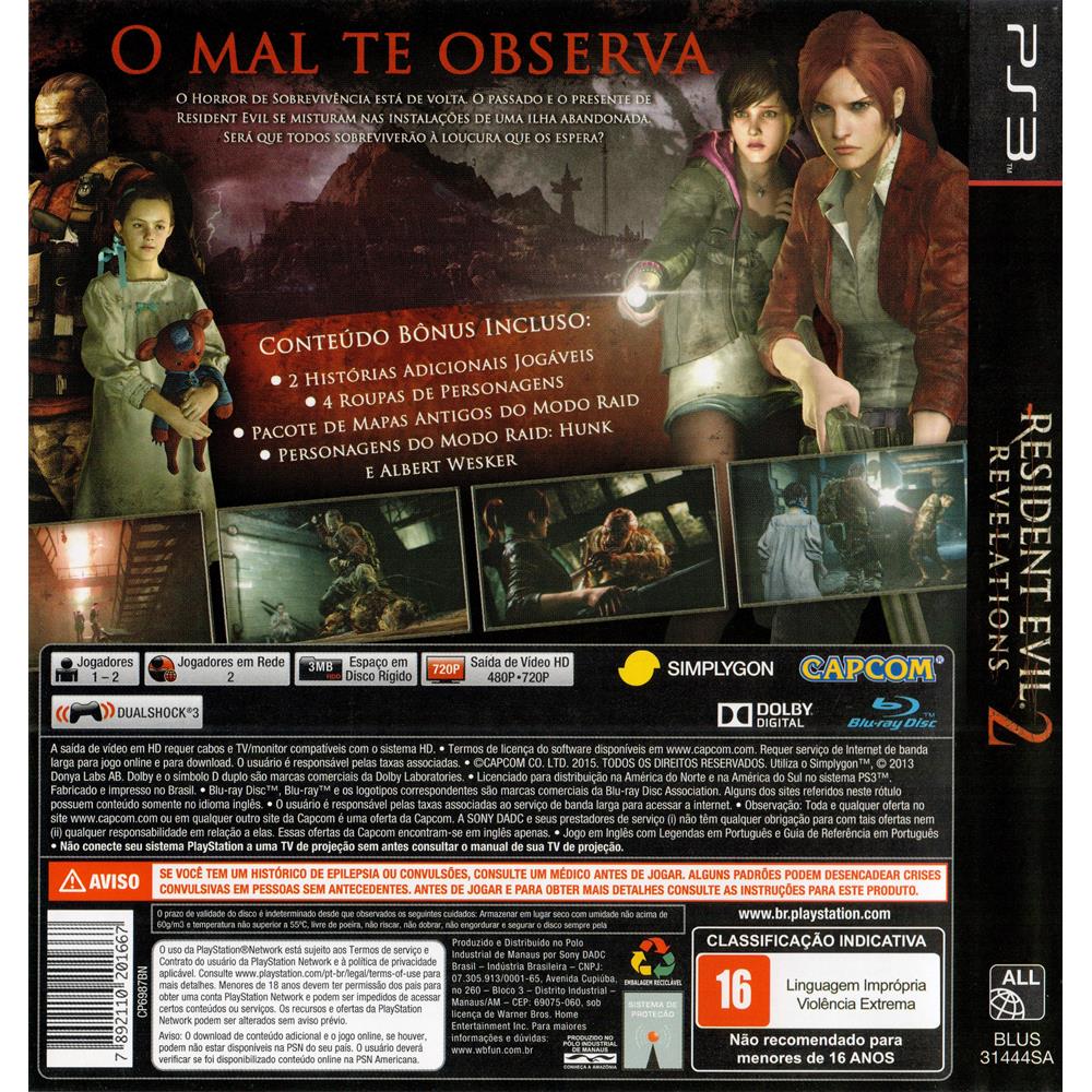 jogo resident evil revelations ps3 original