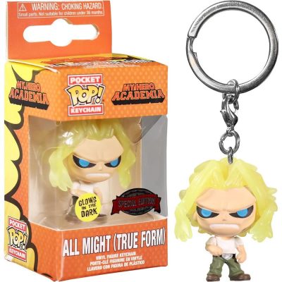 Chaveiro Funko Pocket Pop Keychain - My Hero Academia - All Might True Form (Glow)