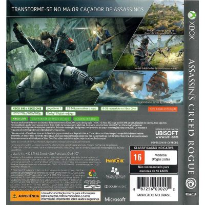 Assassins Creed Rogue Xbox One / Xbox 360 #3 (Jogo Mídia Física)