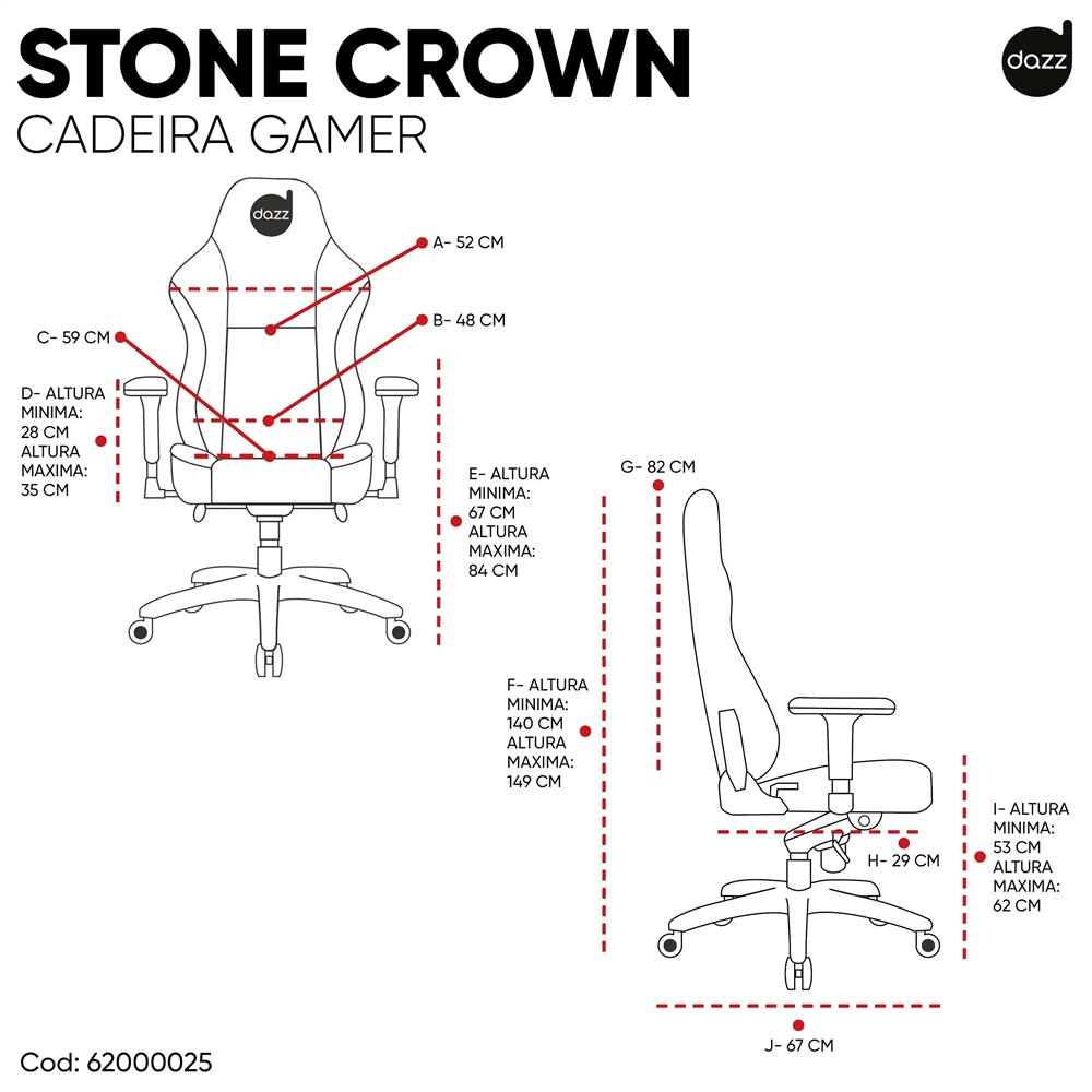 Cadeira Gamer Stone Crown Dazz (Montada)
