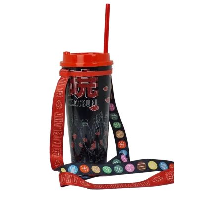 Copo Canudo Akatsuki 1 Litro (Com Cordão) (Sem Embalagem)